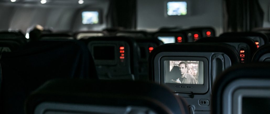A l'intérieur d'un avion.